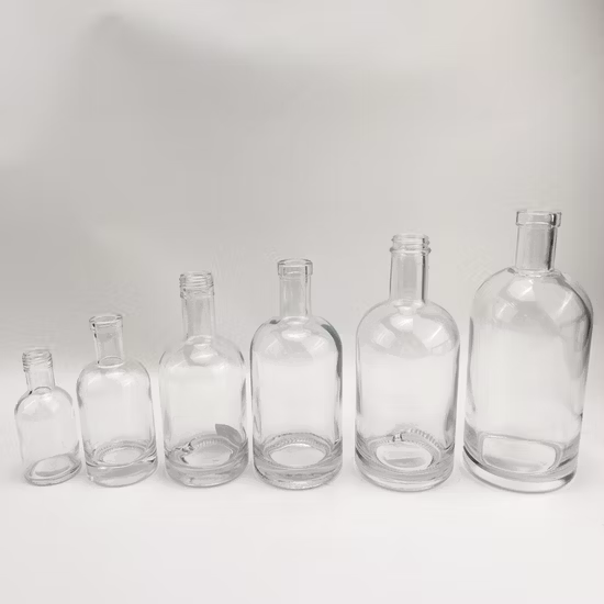 Custom Logo Embossed Clear 500ml 700ml 750ml Rum Tequila Gin Brandy Rum Whiskey Vodka Liquor Spirits Glass Bottle