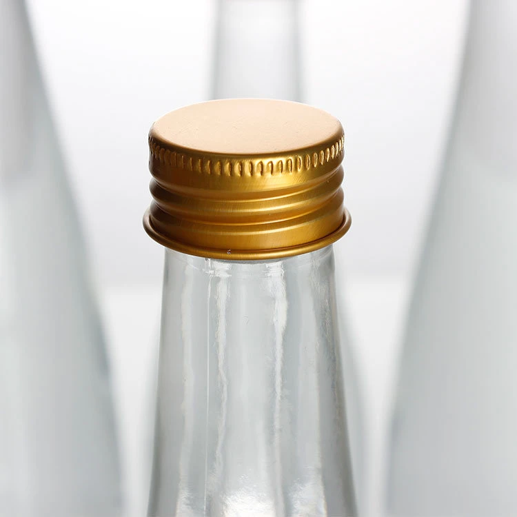 Wholesale 375 500 700ml Thick Bottom Glass Bottle Beverage Juice Ice Wine Clear Water Tear Drop Bottle with Caps