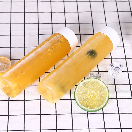 300ml 500ml Juice Bottle Milk Tea Enzyme Beverage Pet Plastic Empty Package Bottle with Cover