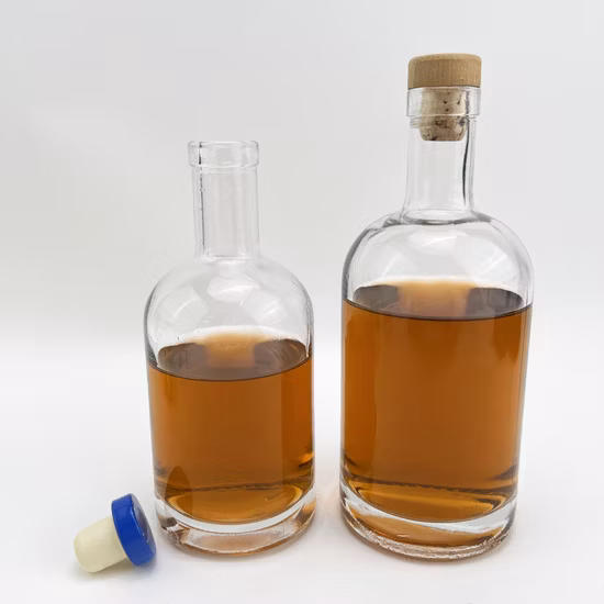 Custom Logo Embossed Clear 500ml 700ml 750ml Rum Tequila Gin Brandy Rum Whiskey Vodka Liquor Spirits Glass Bottle