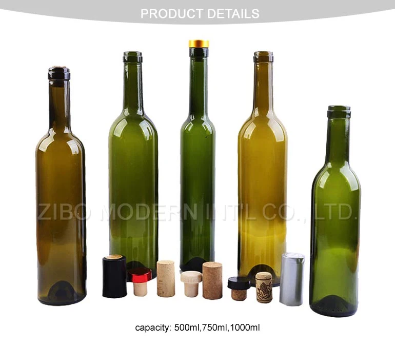 Wholesale Empty Red Black Ice Wine 500ml 1000ml Wine Bottle 750ml with Cork