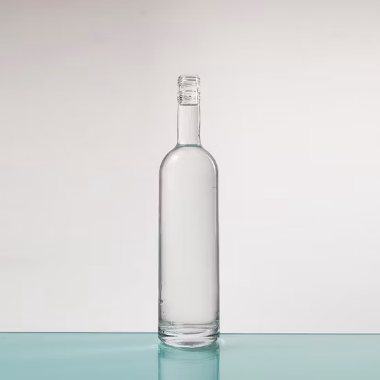 750ml Spirits Clear Glass Liquor Bottle Whisky Glass Bottle with Screw Aluminum Cap