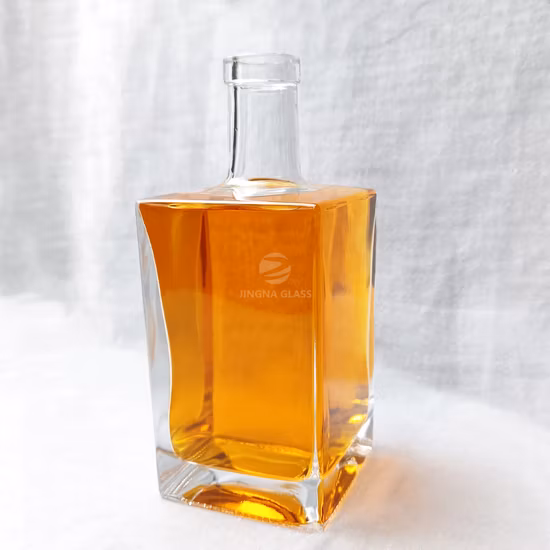 주문 로고 양각된 명확한 500ml 700ml 750ml 럼 데킬라 진 브랜디 럼 위스키 보드카 리큐어 영혼 유리병