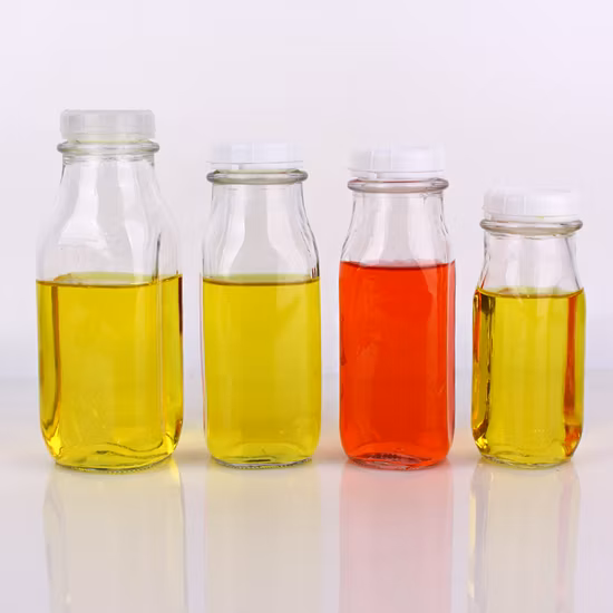 우유 주스를 위한 도매 1 리터 사각 투명 유리 우유 병 240ml 360ml 400ml 500ml 930ml 유리 병
