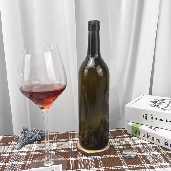 스크류 캡이있는 보드카 럼 샴페인 유리 와인 병 도매 맞춤형 와인 유리 병