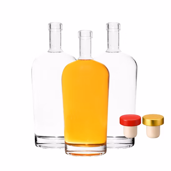 올리브 오일 유리 주류 병 보드카 진 샴페인 병에 대한 라운드 빈 정신 유리 병 750ml 음료 병