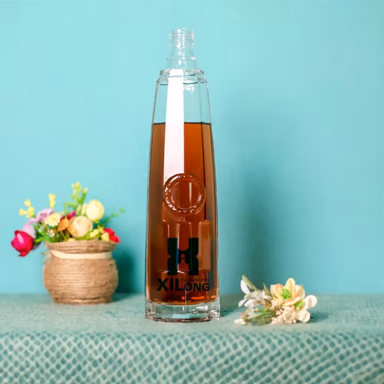 중국 도매 고품질 위스키 유리 스크린 인쇄 젖빛 유리 알코올 병