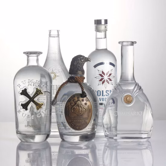750ml 프리미엄 헤비 엑스트라 플린트 스티커 프린트 럼 진 보드카 위스키 위스키 유리병