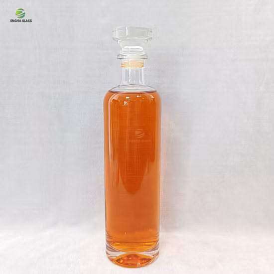 1000ml 750ml 500ml 375ml 200ml 빈 투명 투명 유리 아이스 와인 유리 병 럼 위스키 데킬라 유리 병