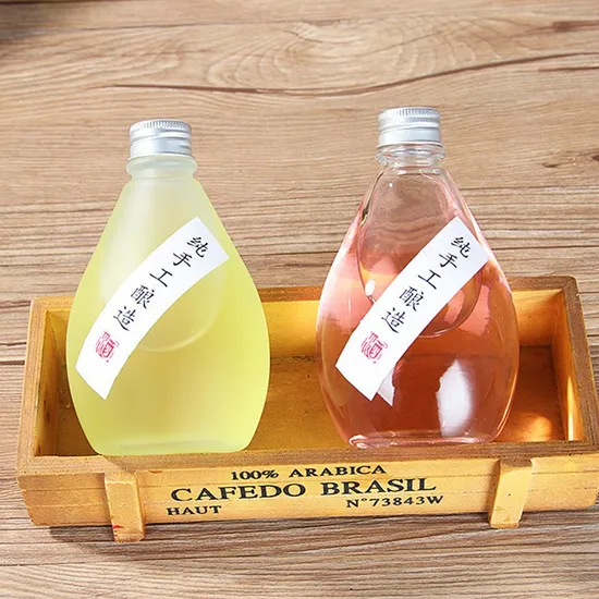 주문을 받아서 만들어진 유리제 주스병/음료병/우유 유리병/커피 유리병