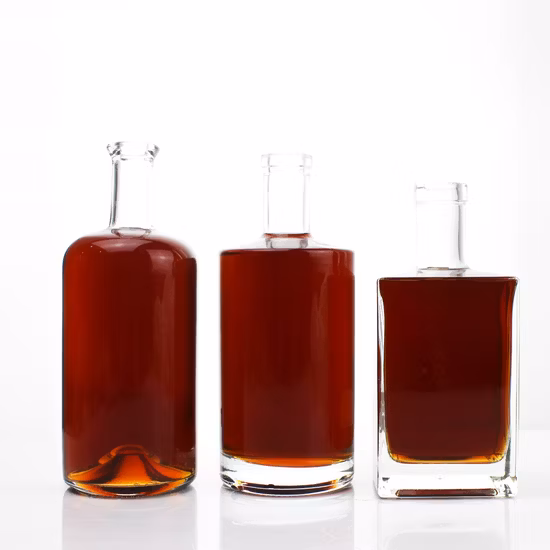 위스키 보드카 진 빈 유리 병 리큐어 멋진 의상 보드카 진 유리 병에 대한 사용자 정의 병