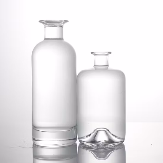 빈 맞춤형 스크린 인쇄 로고 700ml 750ml 200ml 주류 진 보드카 위스키 럼 데킬라 유리병(코르크 포함)
